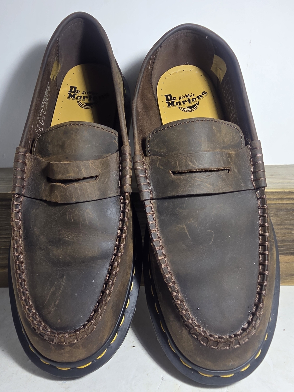 Dr. Martens Penton Crazy Horse Leather Loafers Dark Brown Mens 8 Womens 9